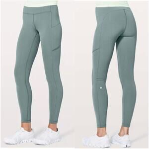 Lululemon Leggings Womens 4 Green Speed Up 28" Luxtreme Running Athletic Sporty